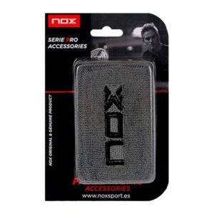 Muñequera Blister 2 UD Gris Logo Negro