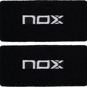 NOX MUÑEQUERAS LARGAS NEGRA LOGO BLANCO
