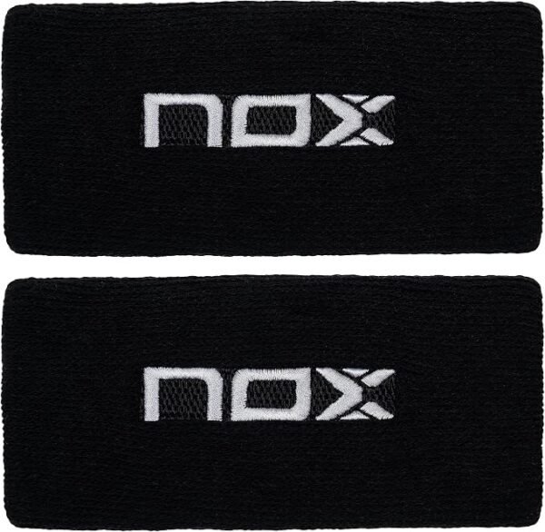NOX MUÑEQUERAS LARGAS NEGRA LOGO BLANCO